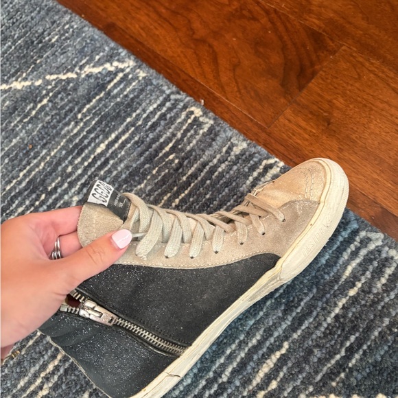 Golden Goose High-Top Sneakers in Black and Beige - Picture 3 of 7